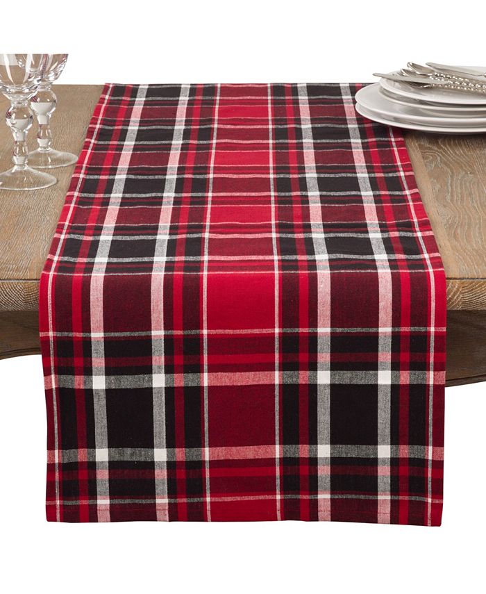 Jarret Collection Classic Plaid Design Cotton Table Runner Saro Lifestyle Jarret Collection Classic Plaid Design Cotton Table Runner -VilleroyBoch shop