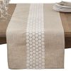 Saro Lifestyle Daisy Lace Design Country Linen Blend Table Runner -VilleroyBoch shop 16216899 fpx