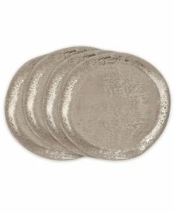 Saro Lifestyle Aluminum Chargers With Brushed Design Set Of 4