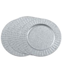 Saro Lifestyle Ruffled Galvanized Table Chargers Set Of 4