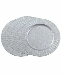 Saro Lifestyle Ruffled Galvanized Table Chargers Set Of 4