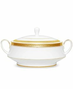 Noritake Crestwood Gold Covered Vegetable Bowl