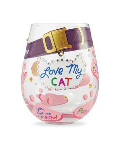 Enesco LOLITA Love My Cat Stemless Wine Glass