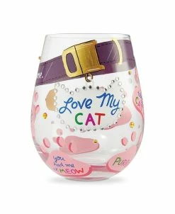 Enesco LOLITA Love My Cat Stemless Wine Glass