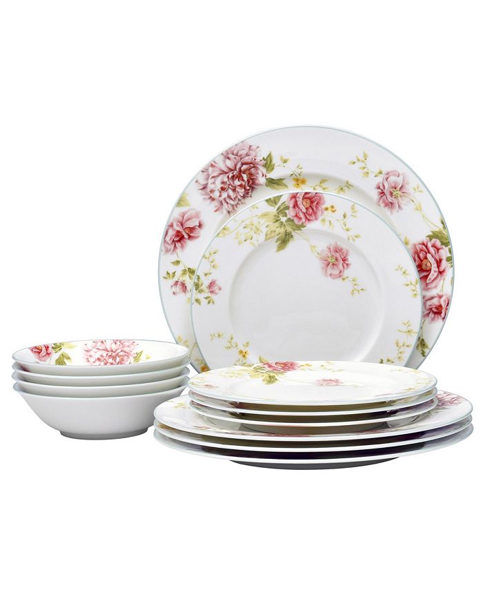 Noritake Peony Pageant 12-PC Dinnerware Set 3 Noritake Peony Pageant 12-PC Dinnerware Set