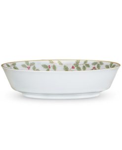 Noritake Holly & Berry Gold Oval Vegetable Bowl