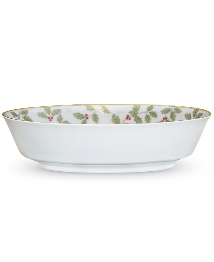 Holly & Berry Gold Oval Vegetable Bowl Noritake Holly & Berry Gold Oval Vegetable Bowl -VilleroyBoch shop