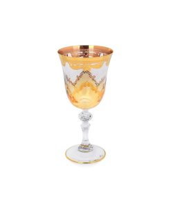 Classic Touch Water Glass With Diamond Cuts, Set Of 6