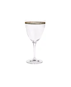 Classic Touch Water Glass With 14K Gold Rim And Design, Set Of 6