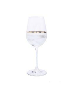 Classic Touch Modern Water Glass With 14K Gold Strip And Design, Set Of 6