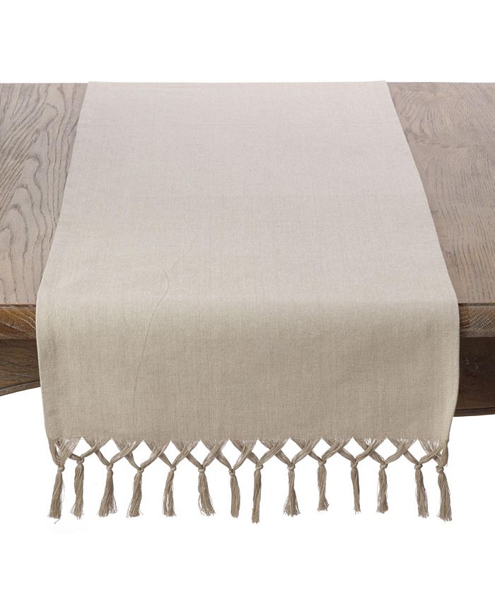 Knotted Tassel Table Runner Saro Lifestyle Knotted Tassel Table Runner -VilleroyBoch shop