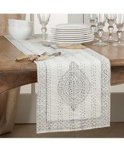 Saro Lifestyle Block Print Taj Kantha Stitch Runner -VilleroyBoch shop 17223482 fpx