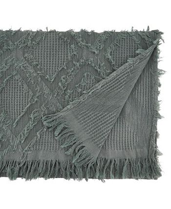 Saro Lifestyle Fringe Waffle Weave Runner 4 Saro Lifestyle Fringe Waffle Weave Runner - Image 2