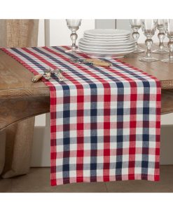Saro Lifestyle Gingham Check Runner -VilleroyBoch shop 17223550 fpx