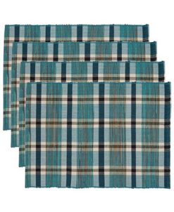 Saro Lifestyle Plaid Woven Water Hyacinth Placemat Set Of 4 -VilleroyBoch shop 17223713 fpx