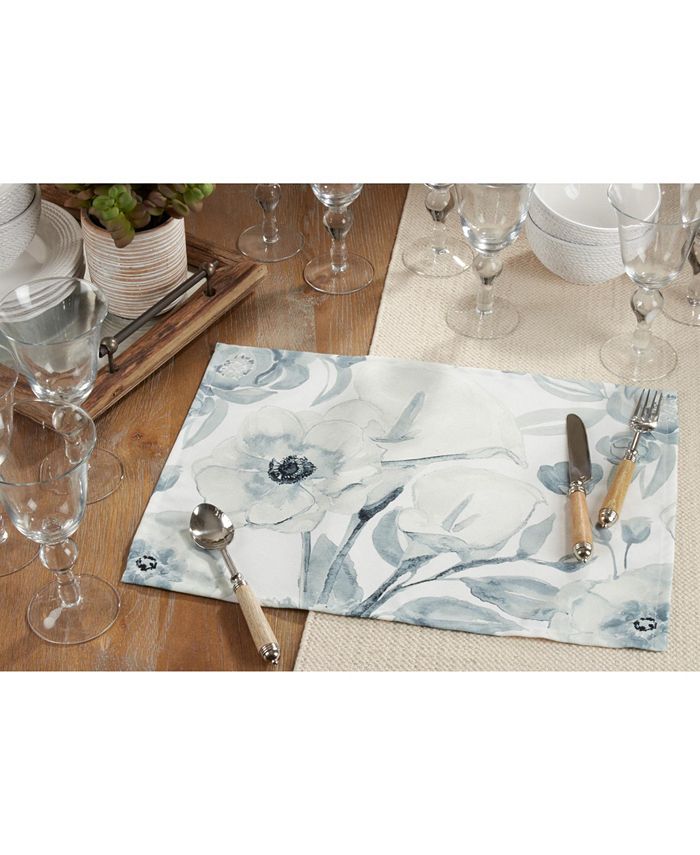 Watercolor Floral Placemat Set Of 4 Saro Lifestyle Watercolor Floral Placemat Set Of 4 -VilleroyBoch shop