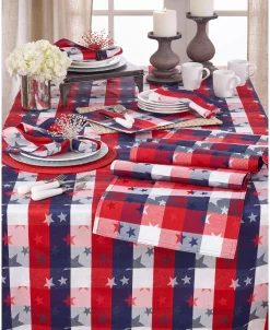 Saro Lifestyle And Checkered Table Runner