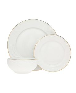 Godinger Pique 18 Piece Dinnerware Set, Service For 6