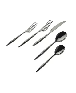Godinger Avelino Graphite 20 Piece Flatware Set, Service For 4