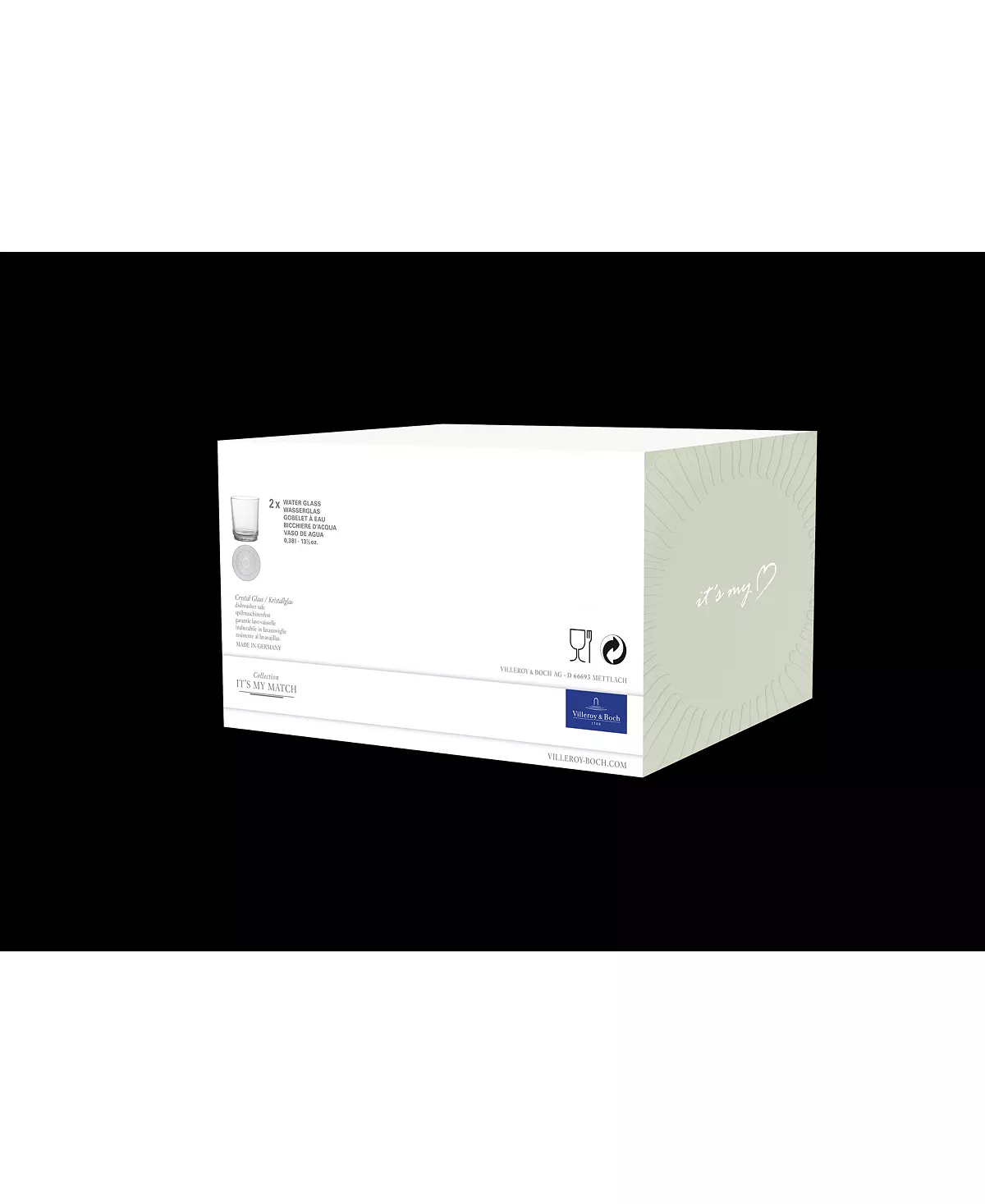 It's My Match Water Glass, Clear Set Of 2 Villeroy & Boch It's My Match Water Glass, Clear Set Of 2 -VilleroyBoch shop