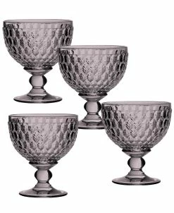 Villeroy & Boch Ston Rose Crystal Dessert Bowl/ Champagne Glass, Set Of 4