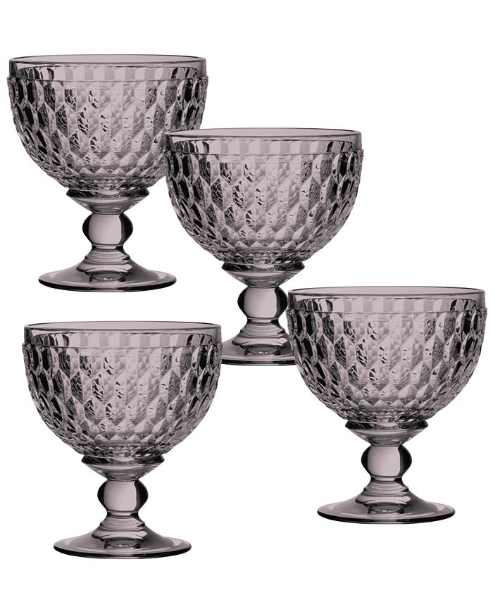 ston Rose Crystal Dessert Bowl/ Champagne Glass, Set Of 4 Villeroy & Boch Ston Rose Crystal Dessert Bowl/ Champagne Glass, Set Of 4 -VilleroyBoch shop