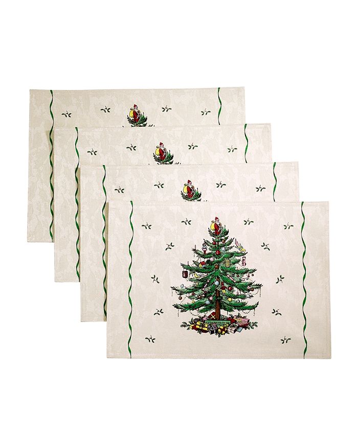 Spode Christmas Tree Ivory/Green 4pc Placemats 3 Spode Christmas Tree Ivory/Green 4pc Placemats