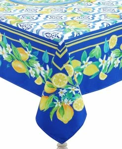 Laural Home Vely Lemons 70x84 Tablecloth