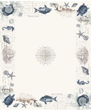Laural Home Seaside Postcard Tablecloth - 70 X 84 5 Laural Home Seaside Postcard Tablecloth - 70 X 84 - Image 3