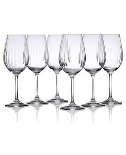 Classic Touch Water Glasses With Straight Cut Design, Set Of 6