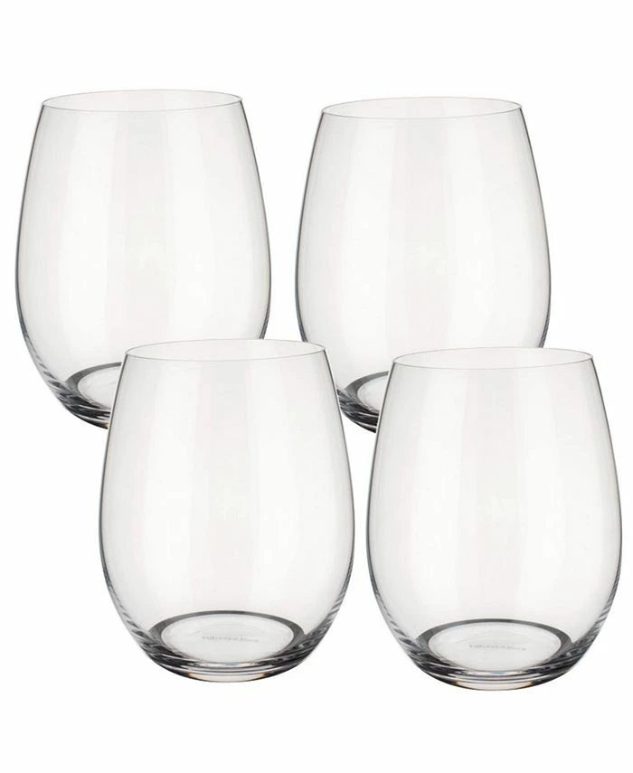 Villeroy & Boch Entrée Double Old Fashioned Or White Wine Stemless, Set Of 4