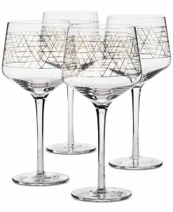 Hotel Collection Gold Decal Wine Glasses, Set Of 4, Created For Macy's