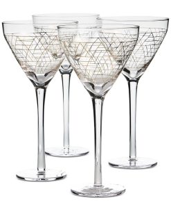 Hotel Collection Gold Decal Martini Glasses, Set Of 4, Created For Macy's