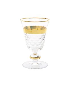 Classic Touch Short Stem Glasses With Gold-Tone Crystal Detail, Set Of 6