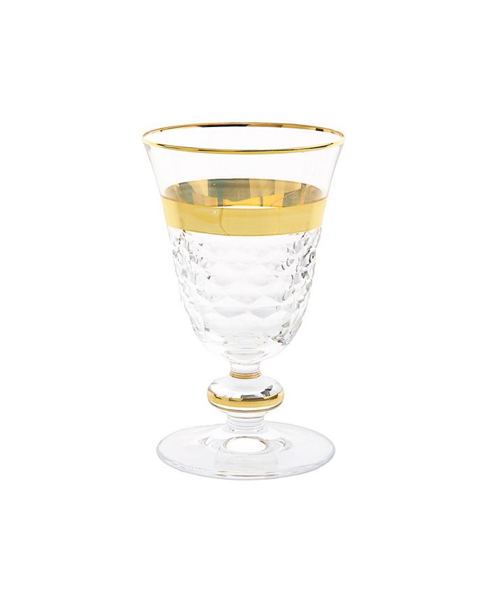 Short Stem Glasses With Gold-Tone Crystal Detail, Set Of 6 Classic Touch Short Stem Glasses With Gold-Tone Crystal Detail, Set Of 6 -VilleroyBoch shop