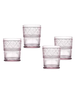Godinger Claro Set Of Four 4 Double Old Fashion Glasses, 12 Oz