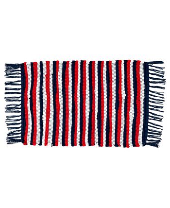 Chindi Placemats With Striped Patriotic Design, Set Of 4, 20 X 14 Saro Lifestyle Chindi Placemats With Striped Patriotic Design, Set Of 4, 20 X 14 -VilleroyBoch shop