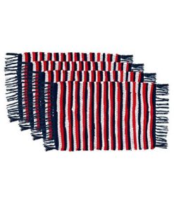 Saro Lifestyle Chindi Placemats With Striped Patriotic Design, Set Of 4, 20 X 14 4 Saro Lifestyle Chindi Placemats With Striped Patriotic Design, Set Of 4, 20 X 14 -VilleroyBoch shop 18876049 fpx