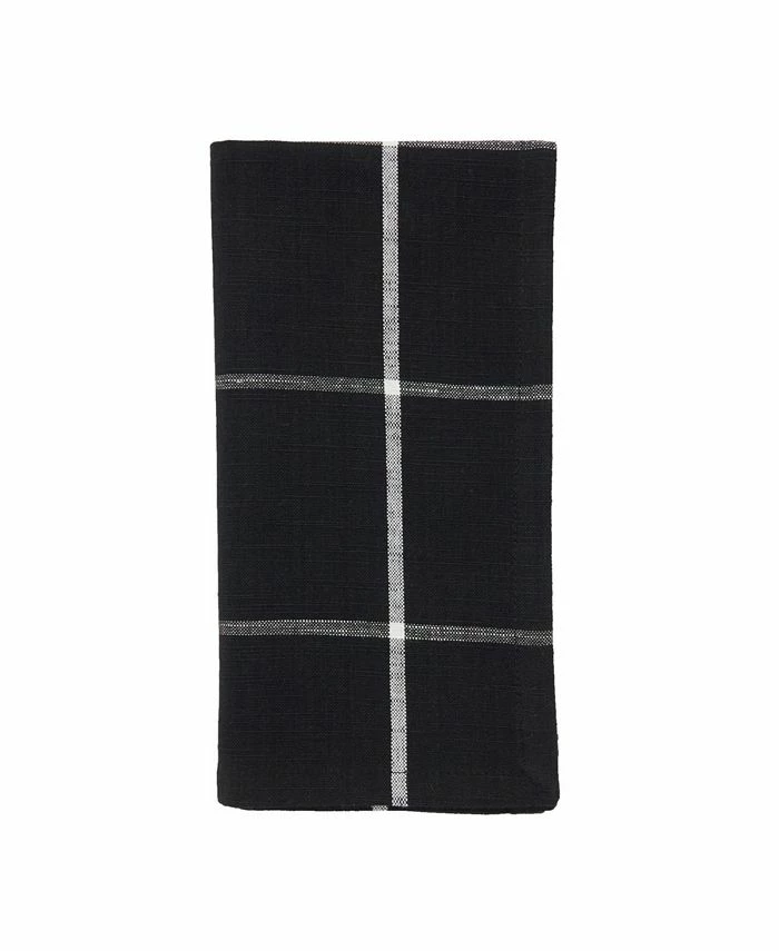 Saro Lifestyle Cotton Table Napkins With Simple Plaid Design, Set Of 4, 20 X 20