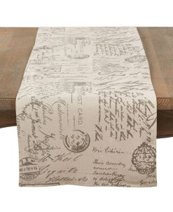 Saro Lifestyle Old Fashioned Script Print Design Table Runner, 54 X 16