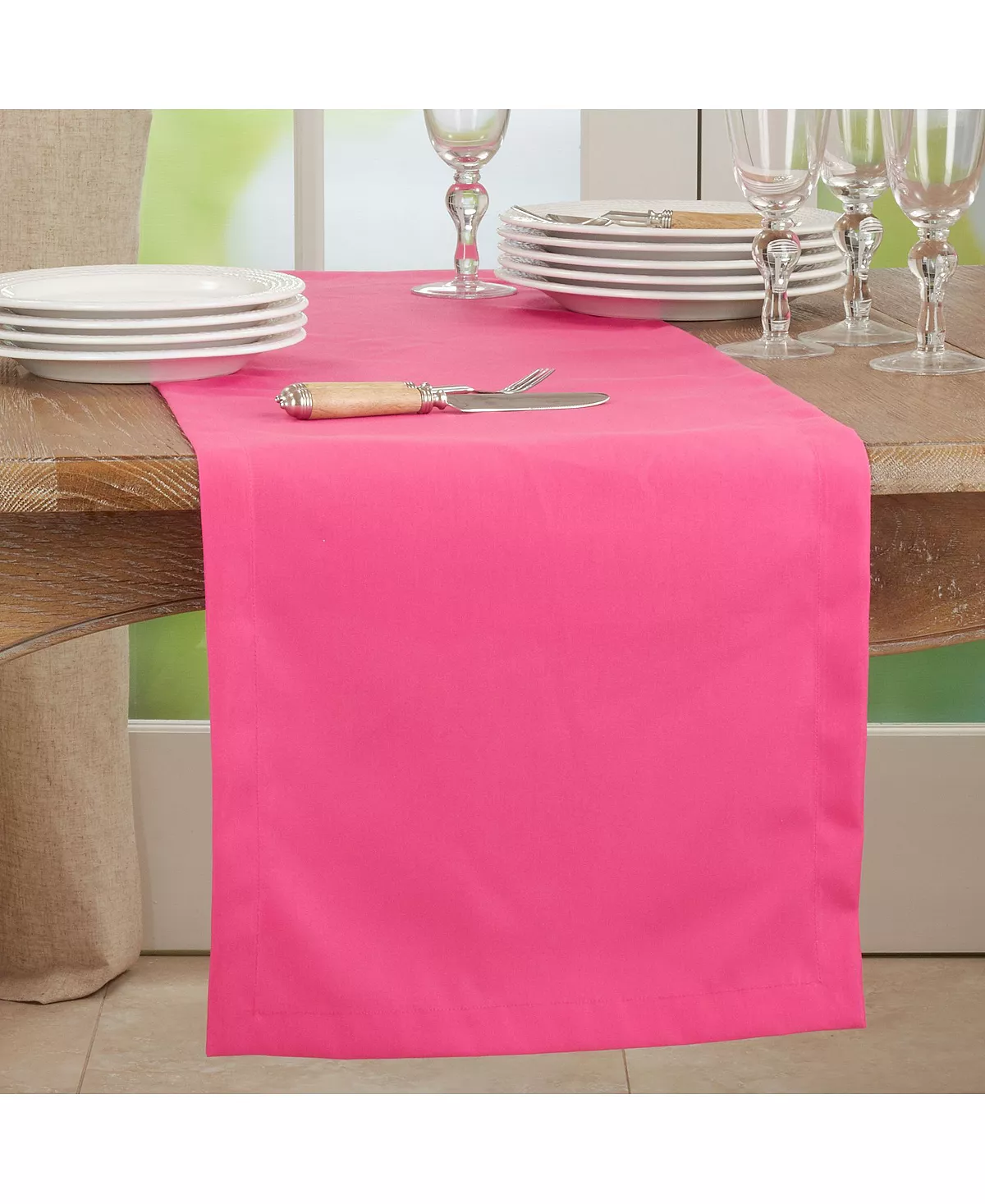 Saro Lifestyle Everyday Design Solid Color Table Runner, 72 X 16 - Image 5