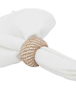 Saro Lifestyle Rattan Napkin Rings With Woven Design, Set Of 4, 2.4 X 2.4 -VilleroyBoch shop 18877089 fpx