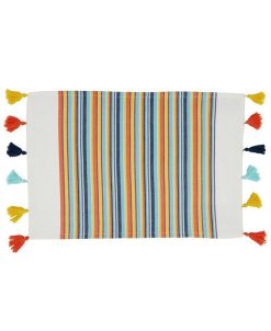 Saro Lifestyle Fiesta Placemats With Stripe Design, Set Of 4, 20 X 14