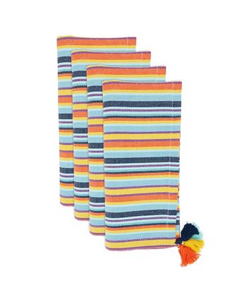 Fiesta Table Napkins With Stripe Design, Set Of 4, 20 X 20 Saro Lifestyle Fiesta Table Napkins With Stripe Design, Set Of 4, 20 X 20 -VilleroyBoch shop