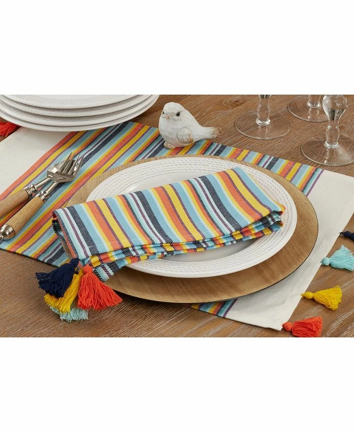 Saro Lifestyle Fiesta Table Napkins With Stripe Design, Set Of 4, 20 X 20 - Image 4