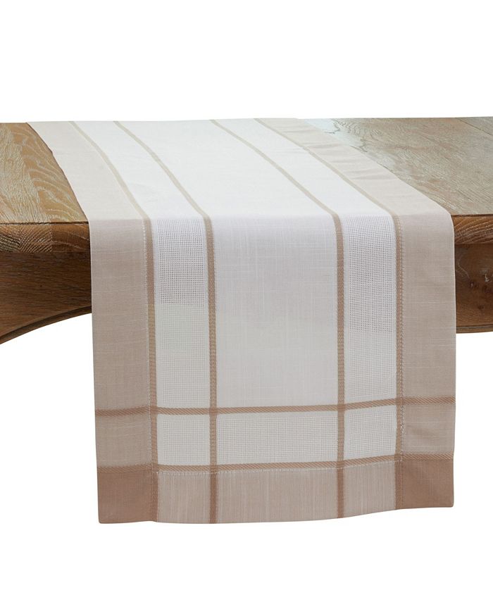 Saro Lifestyle Ng Table Runner With Banded Border Design 3 Saro Lifestyle Ng Table Runner With Banded Border Design