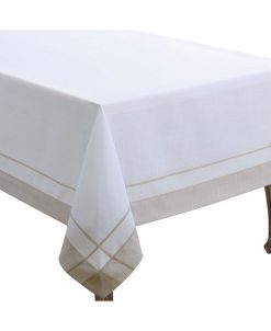 Saro Lifestyle Casual Tablecloth With Banded Border Design, 72 X 72