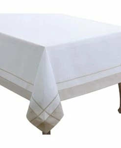 Saro Lifestyle Casual Tablecloth With Banded Border Design, 72 X 72