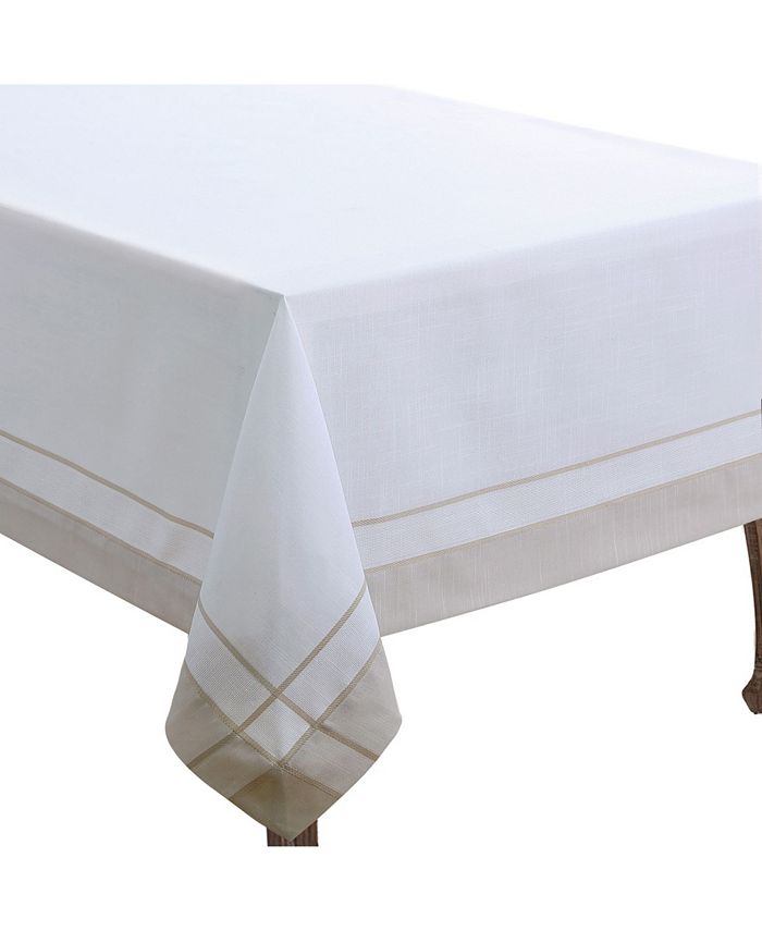 Casual Tablecloth With Banded Border Design, 72 X 72 Saro Lifestyle Casual Tablecloth With Banded Border Design, 72 X 72 -VilleroyBoch shop