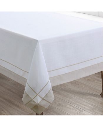 Casual Tablecloth With Banded Border Design, 72 X 72 Saro Lifestyle Casual Tablecloth With Banded Border Design, 72 X 72 -VilleroyBoch shop